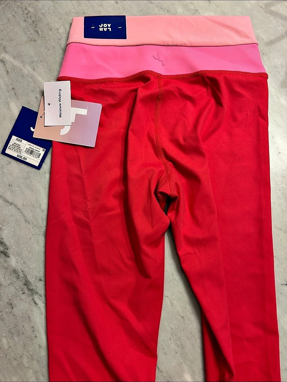 Lab Joy Color Block Leggings in Pink & Red Size XXS NWT